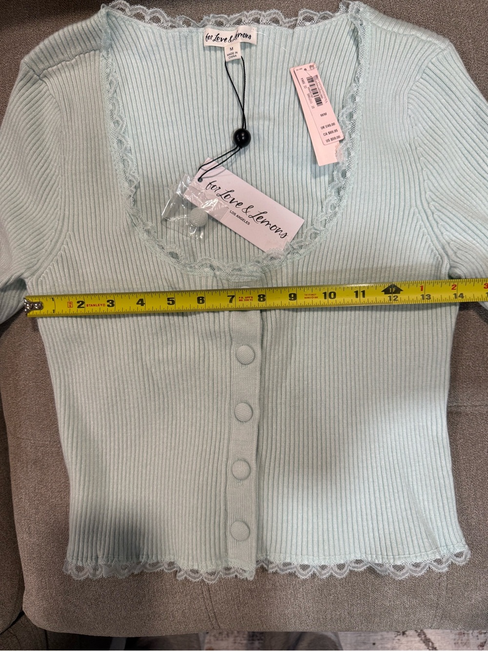 For Love & Lemons Jolie Green Cardigan - Picture 6 of 10